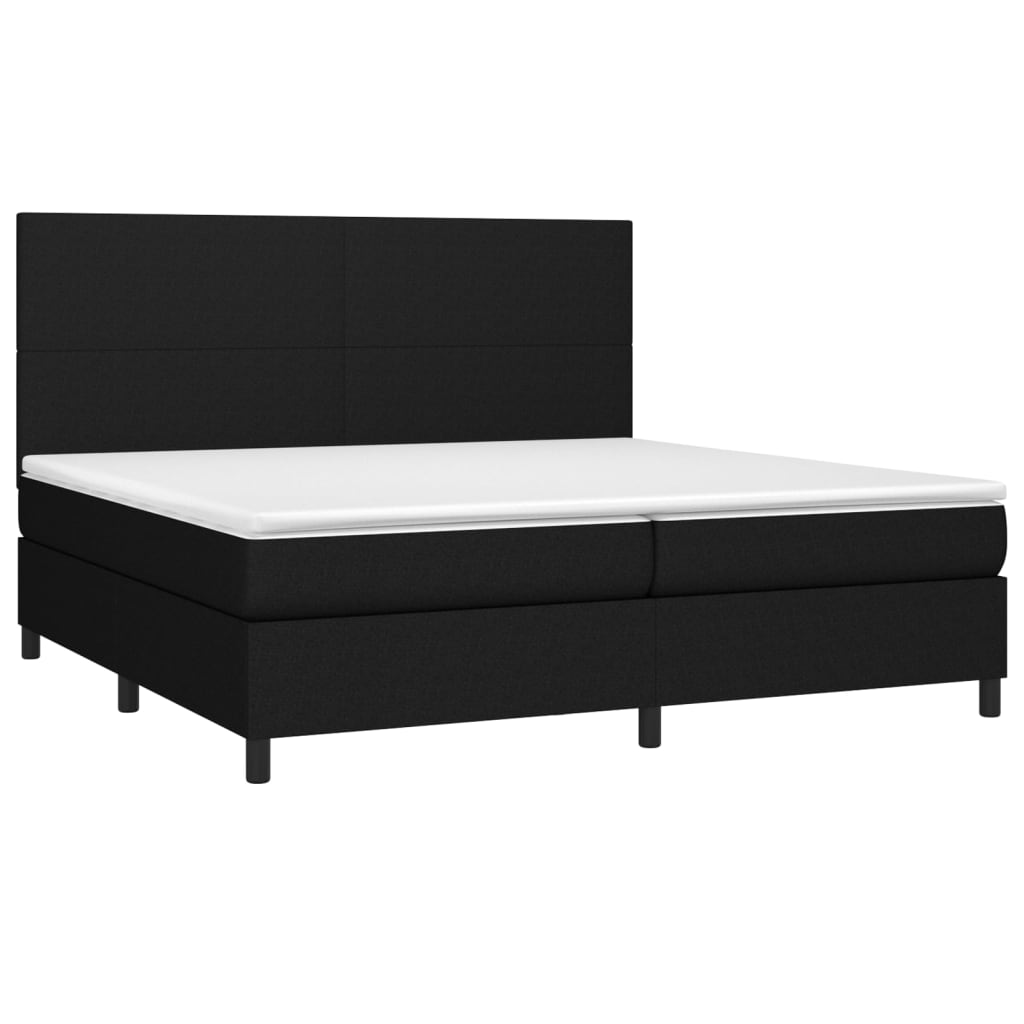 kontinentalseng med madras 200x200 cm stof sort