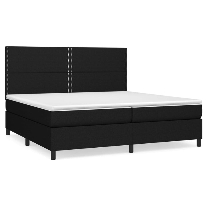 kontinentalseng med madras 200x200 cm stof sort
