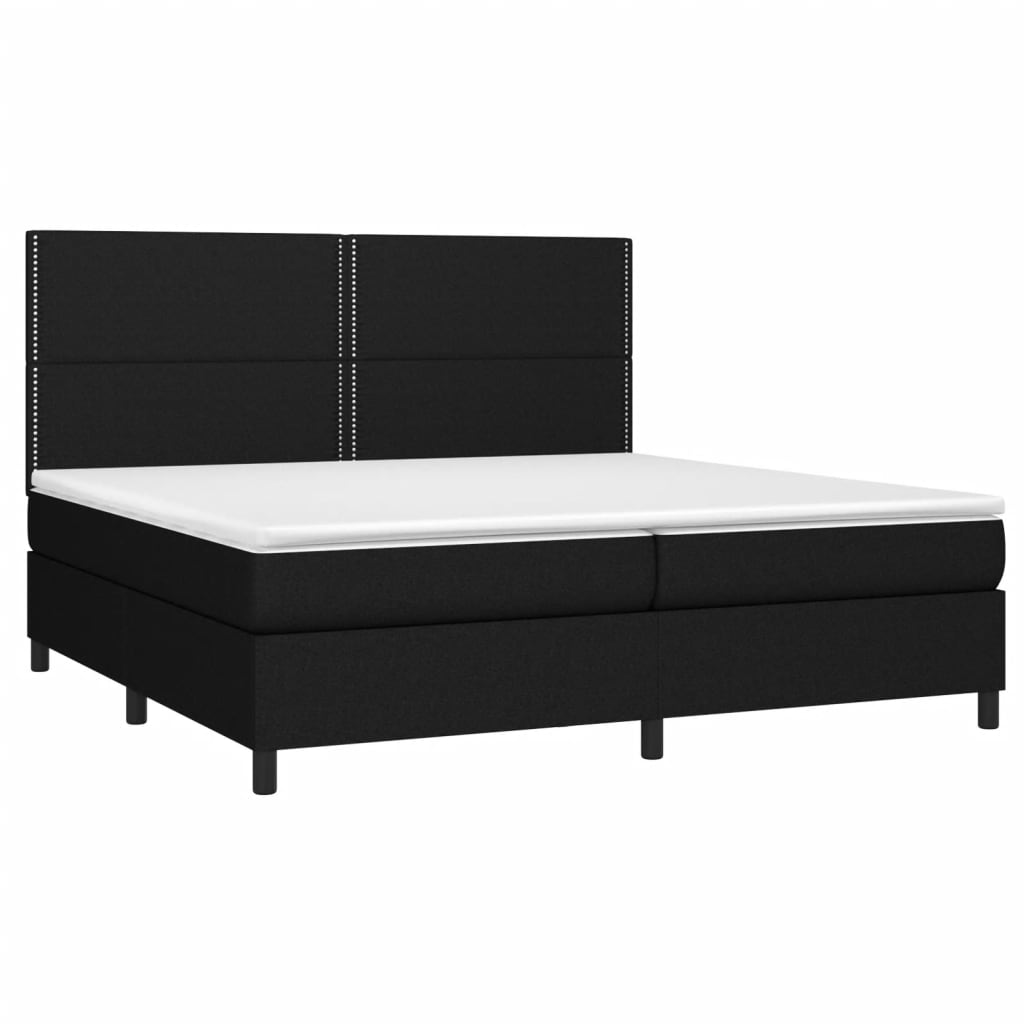 kontinentalseng med madras 200x200 cm stof sort