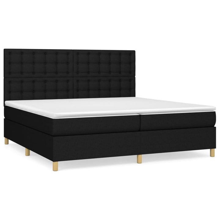 kontinentalseng med madras 200x200 cm stof sort