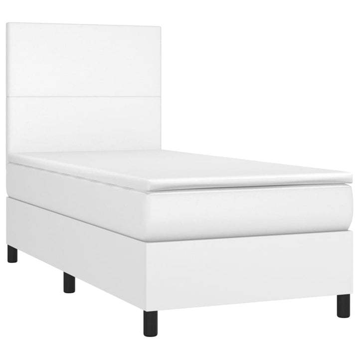 kontinentalseng med madras 80x200 cm kunstlæder hvid