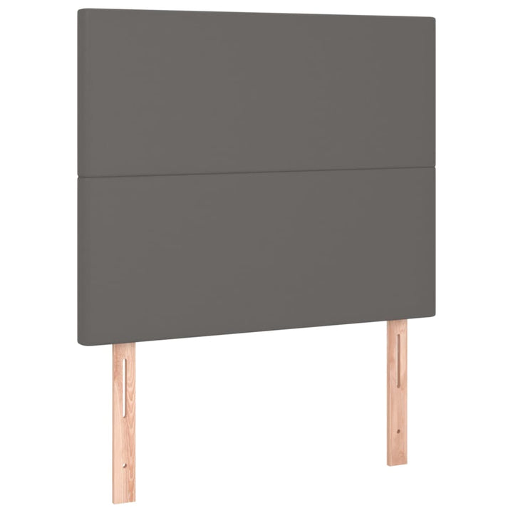 kontinentalseng med madras 80x200 cm kunstlæder grå