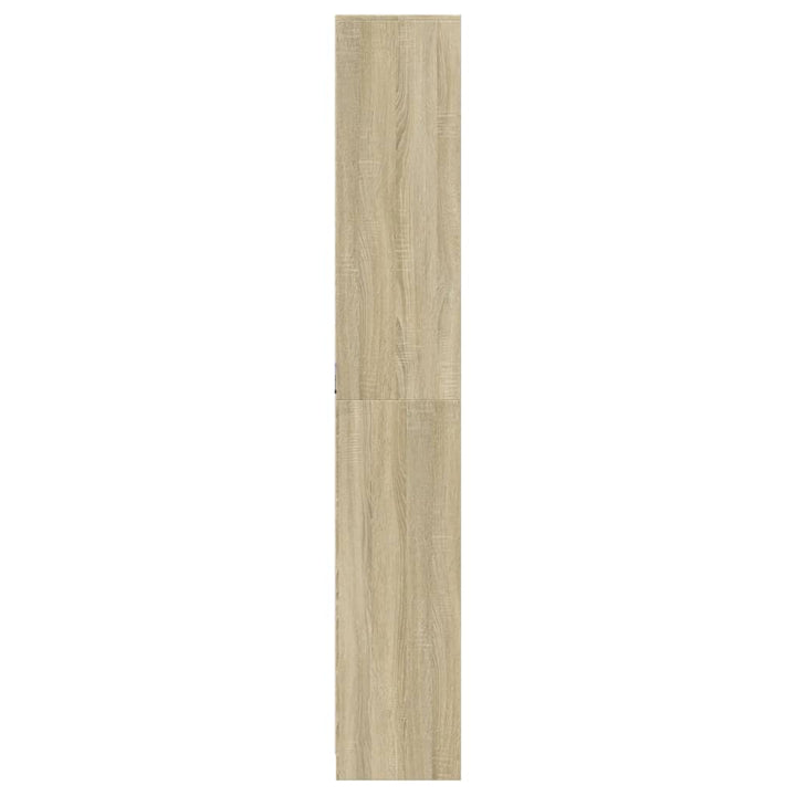 skab med LED-lys 41,5x32,5x200 cm konstrueret træ sonoma-eg