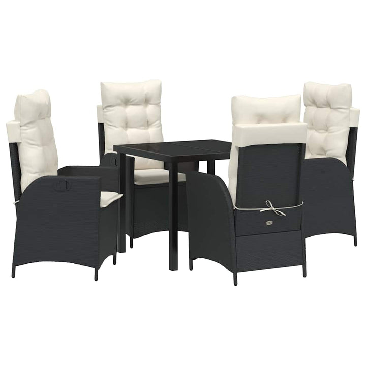 Have Spisebordssæt 5 pcs Sort polyrattan