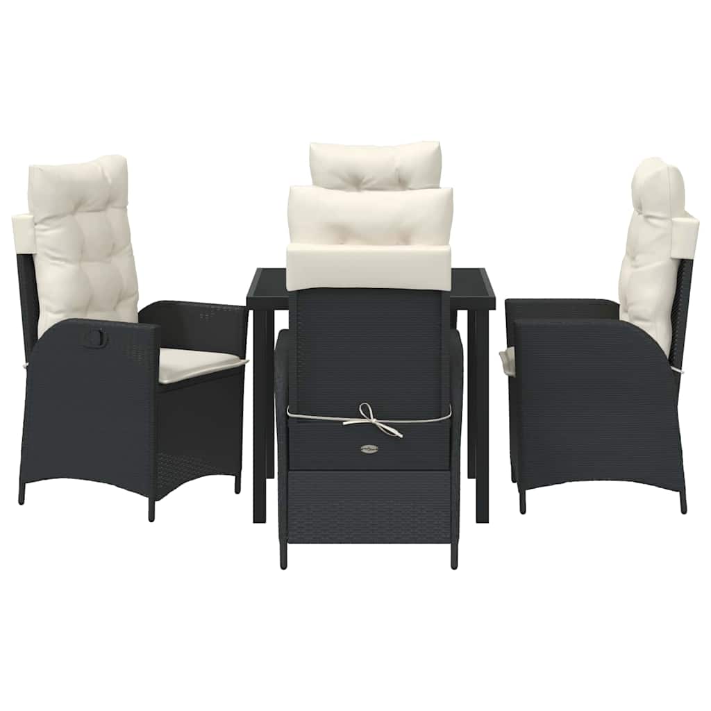 Have Spisebordssæt 5 pcs Sort polyrattan