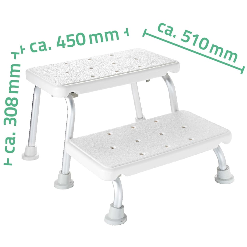 trappestige med to trin hvid 150 kg A0102001