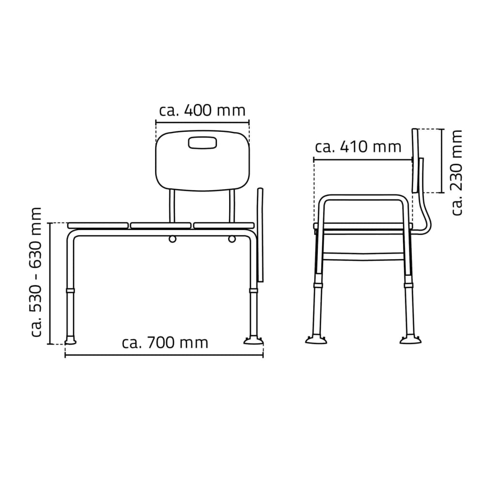bænk til badekar 150 kg hvid A0120101