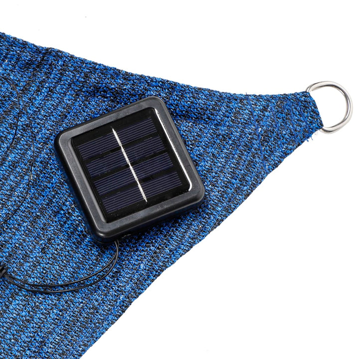 solsejl med 100 LED-lys 2x3 m blå