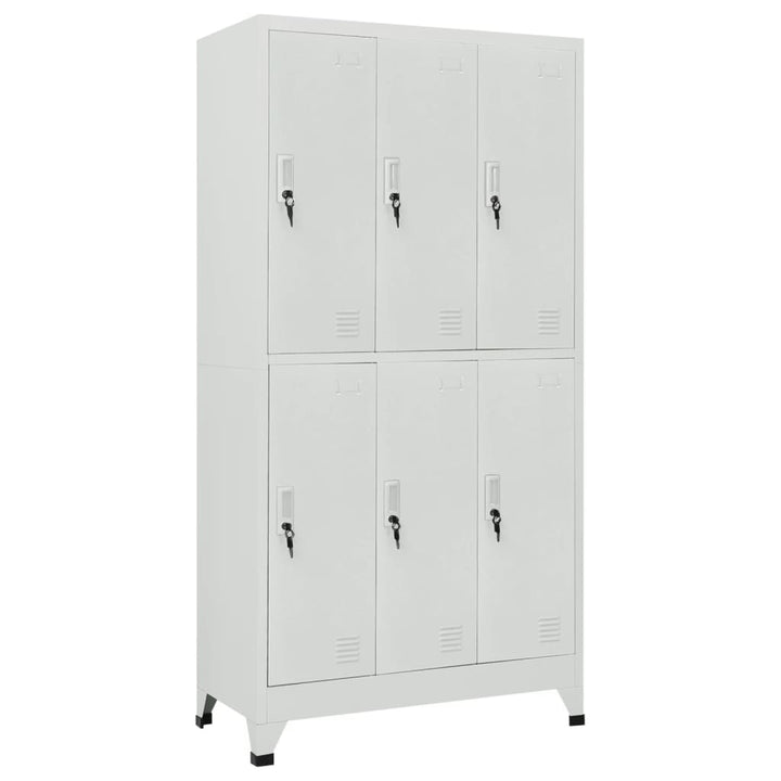 lockerskab med 6 rum 90x45x180 cm grå