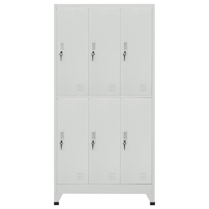 lockerskab med 6 rum 90x45x180 cm grå