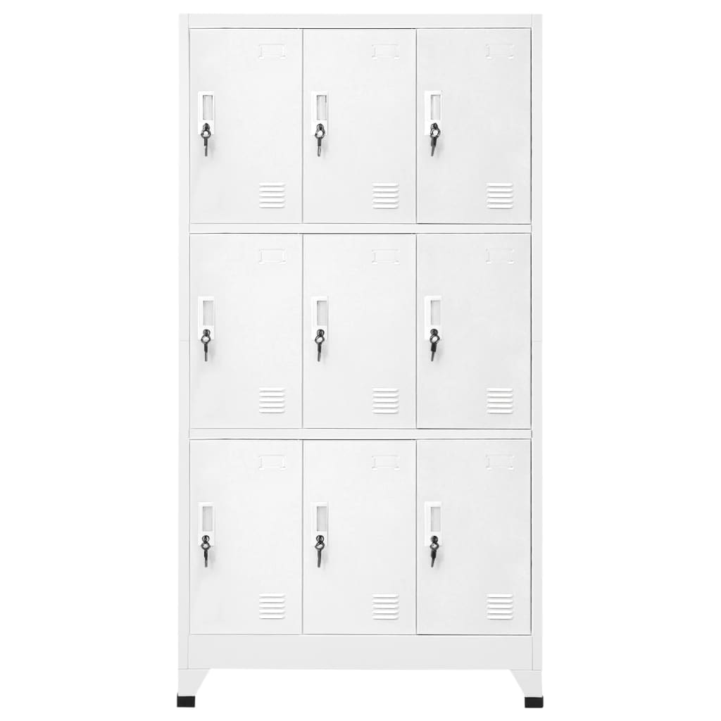 lockerskab med 9 rum 90x45x180 cm grå
