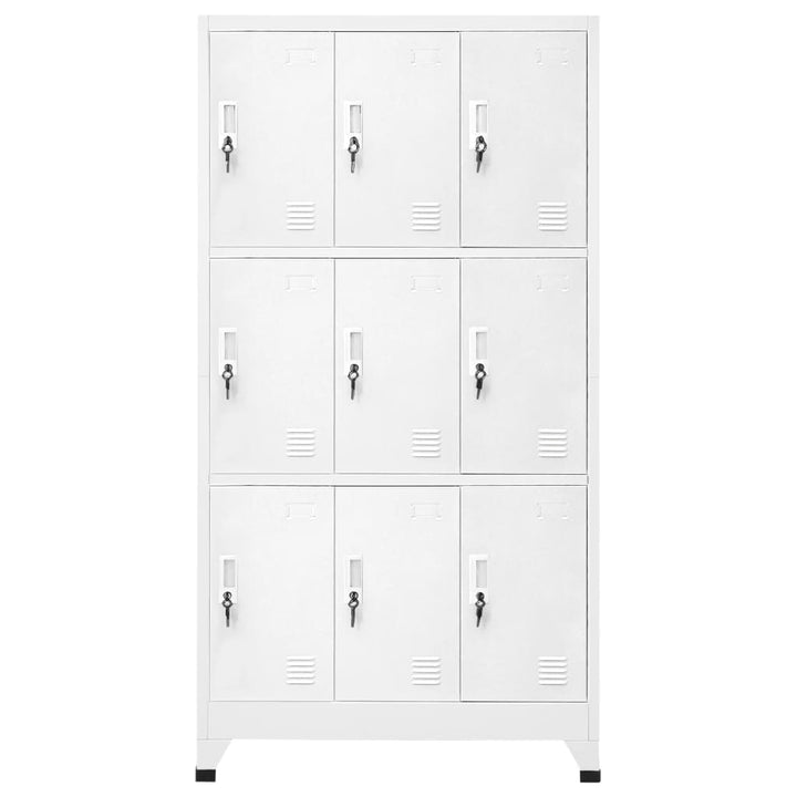 lockerskab med 9 rum 90x45x180 cm grå
