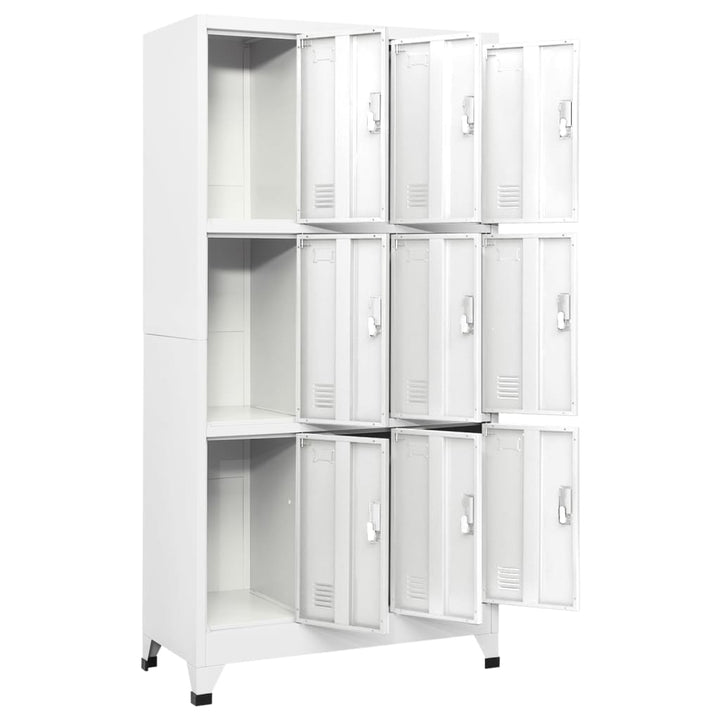 lockerskab med 9 rum 90x45x180 cm grå