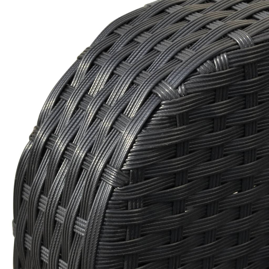 haveloungesæt 4 dele med hynder polyrattan sort