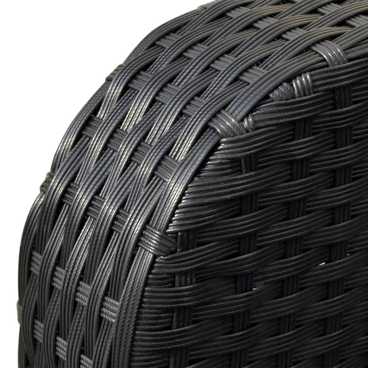 haveloungesæt 4 dele med hynder polyrattan sort