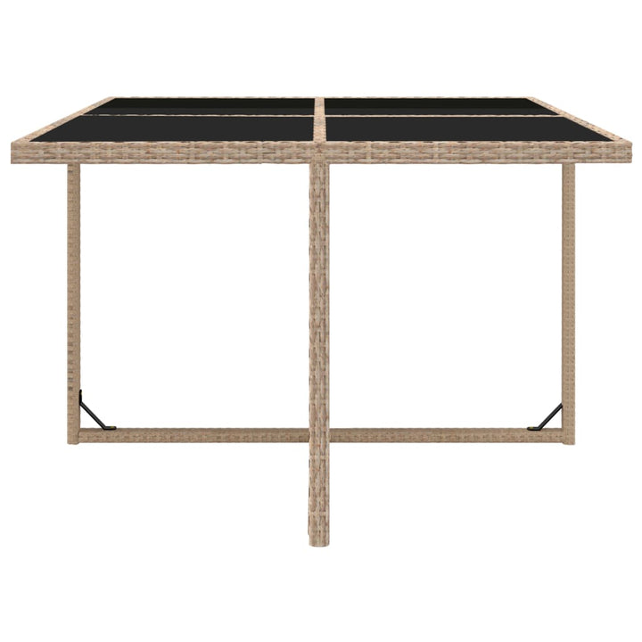 udendørs spisebordssæt 9 dele med hynder polyrattan beige