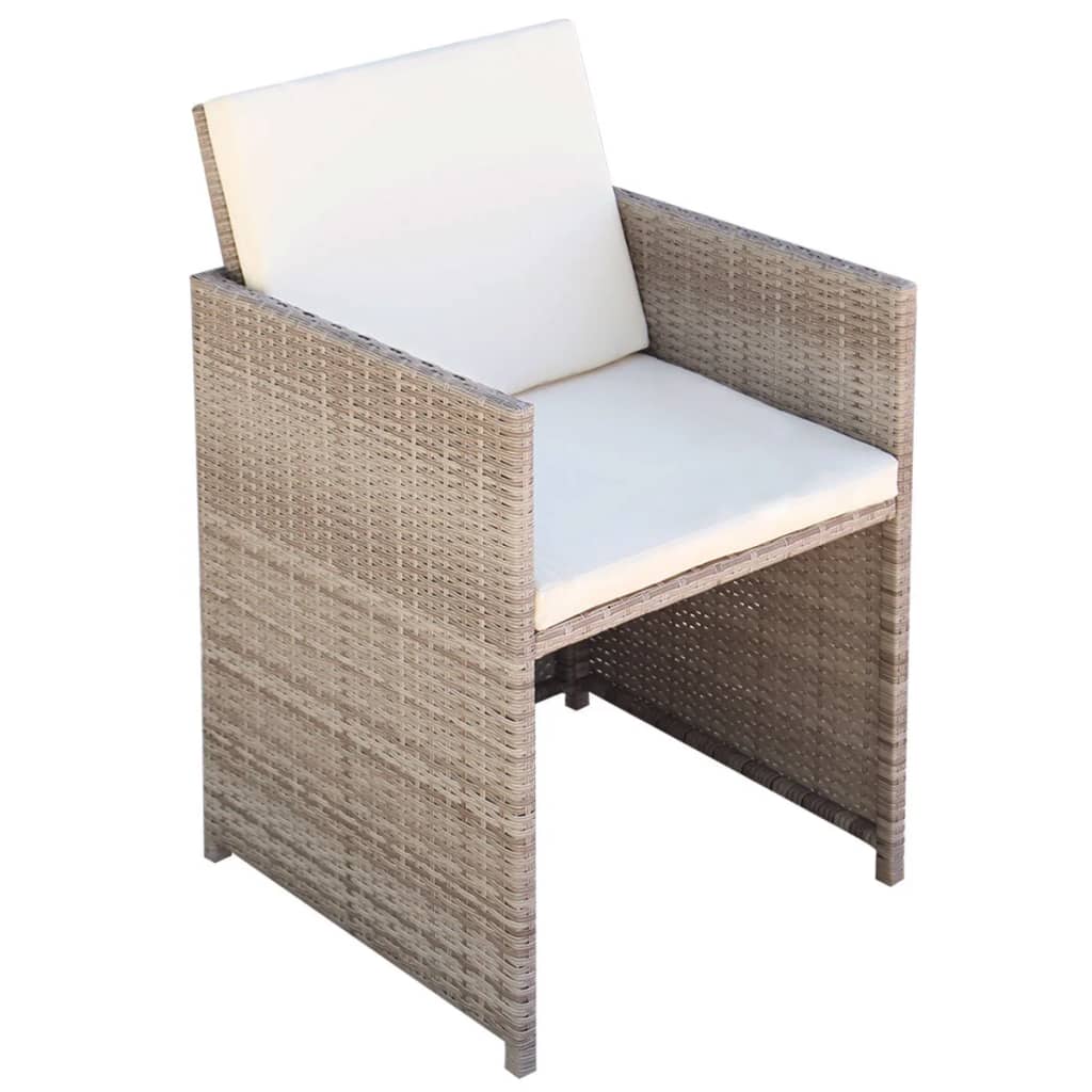 havestole 2 stk. med hynder og puder polyrattan beige