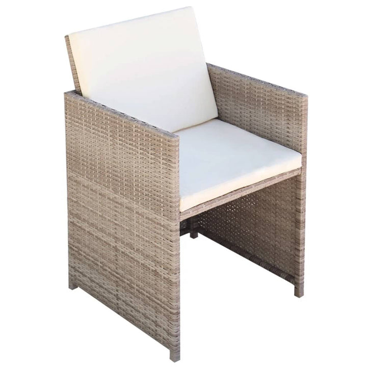 havestole 2 stk. med hynder og puder polyrattan beige