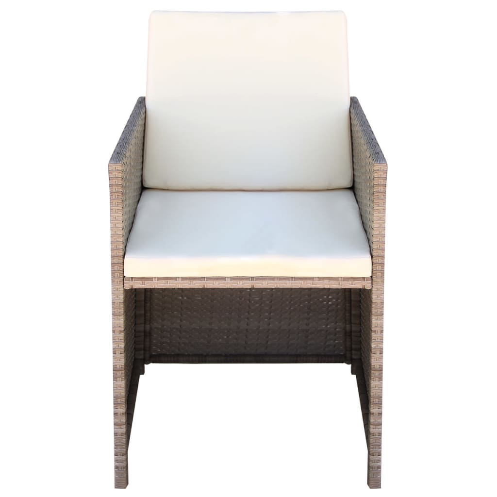 havestole 2 stk. med hynder og puder polyrattan beige