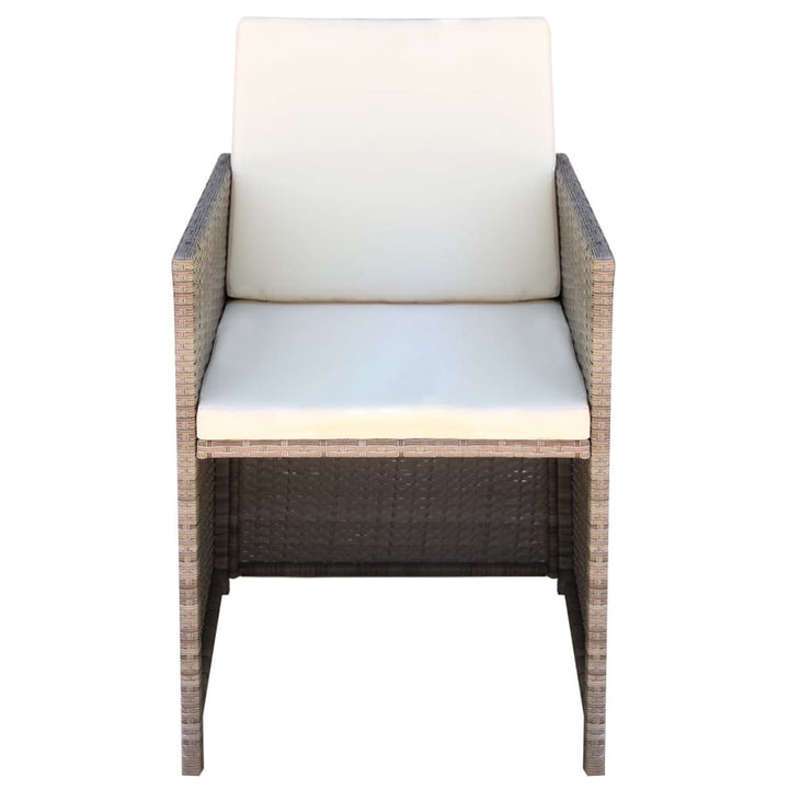 havestole 2 stk. med hynder og puder polyrattan beige
