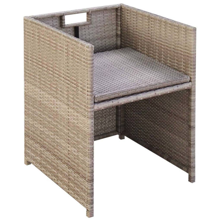 havestole 2 stk. med hynder og puder polyrattan beige