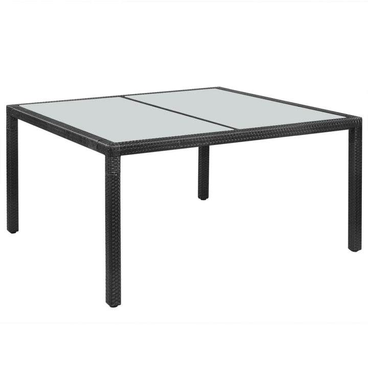 havebord polyrattan 150 x 90 x 75 cm sort