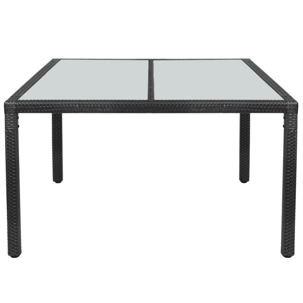 havebord polyrattan 150 x 90 x 75 cm sort
