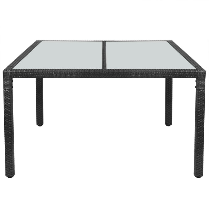 havebord polyrattan 150 x 90 x 75 cm sort