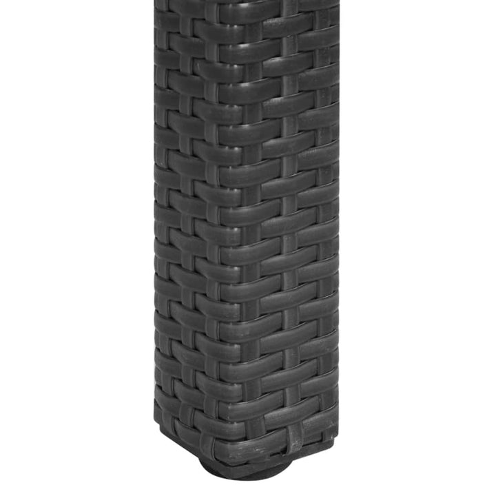 havebord polyrattan 150 x 90 x 75 cm sort