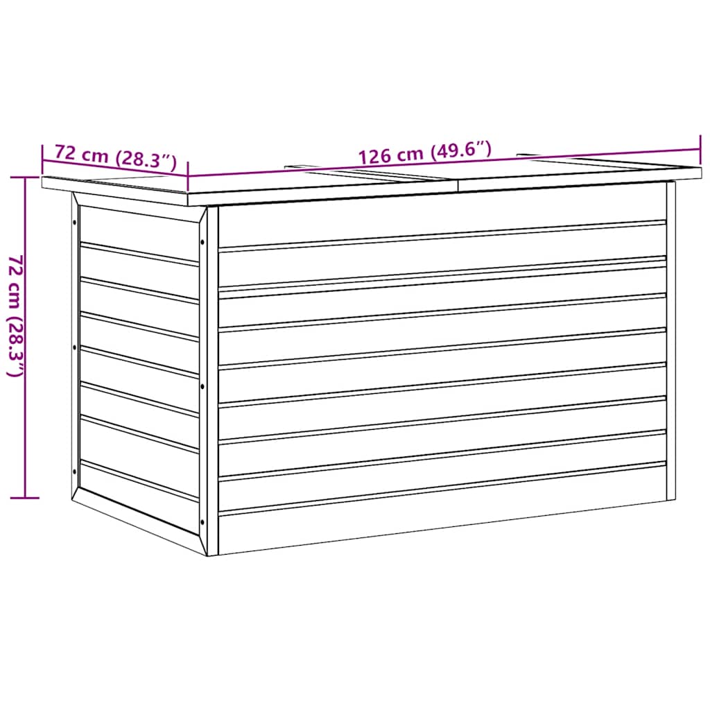 udendørs opbevaringskasse 126x72x72 cm træ