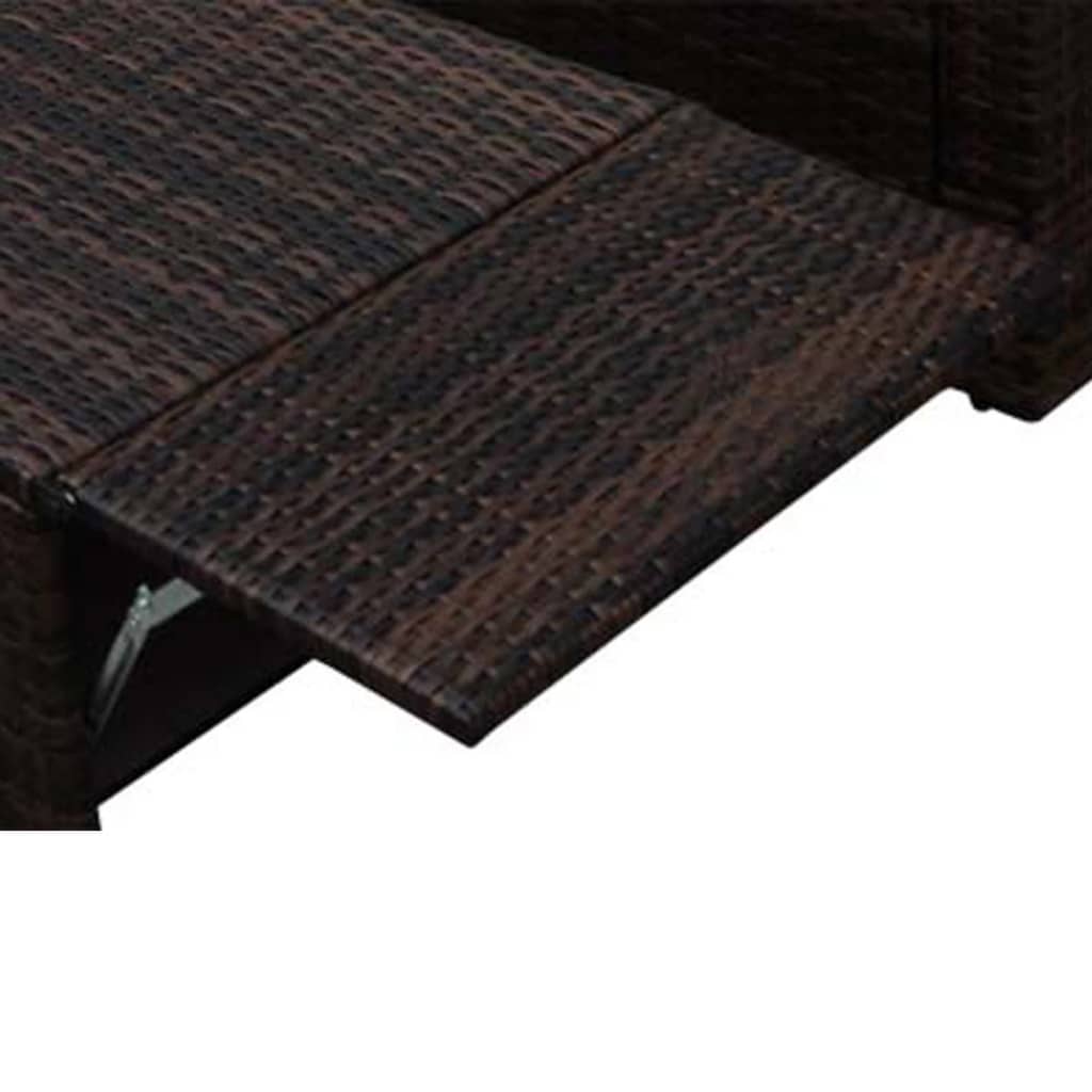 haveloungesæt 2 dele med hynder polyrattan brun