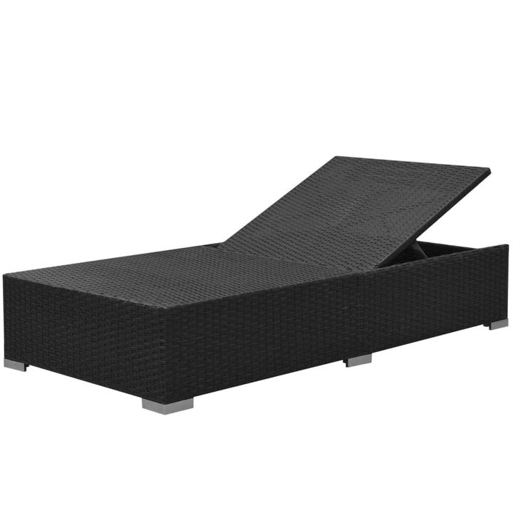 haveloungesæt 3 dele med hynder polyrattan sort