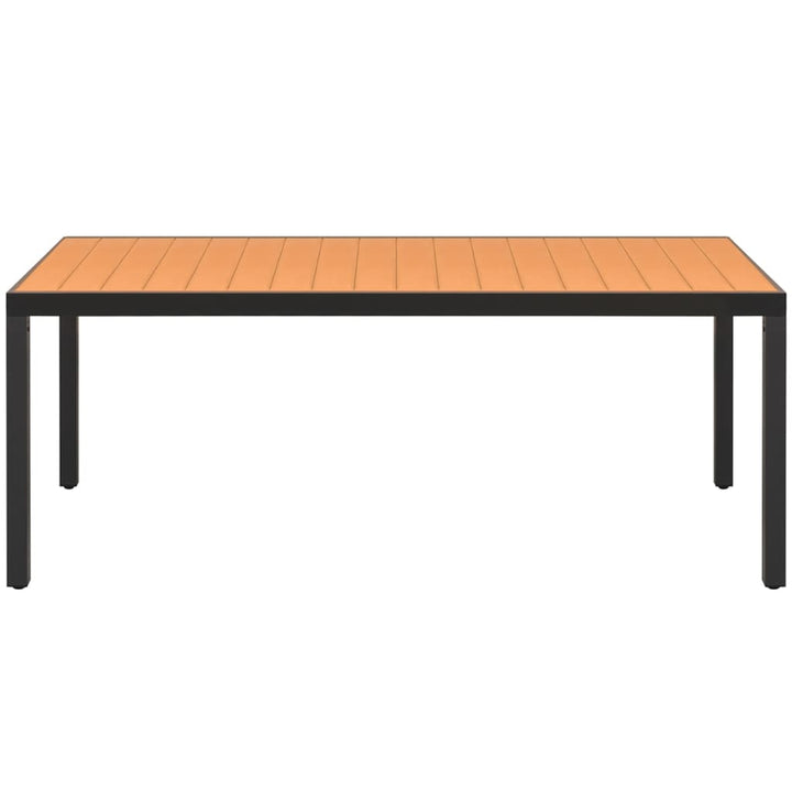 havebord WPC aluminium 185 x 90 x 74 cm brun