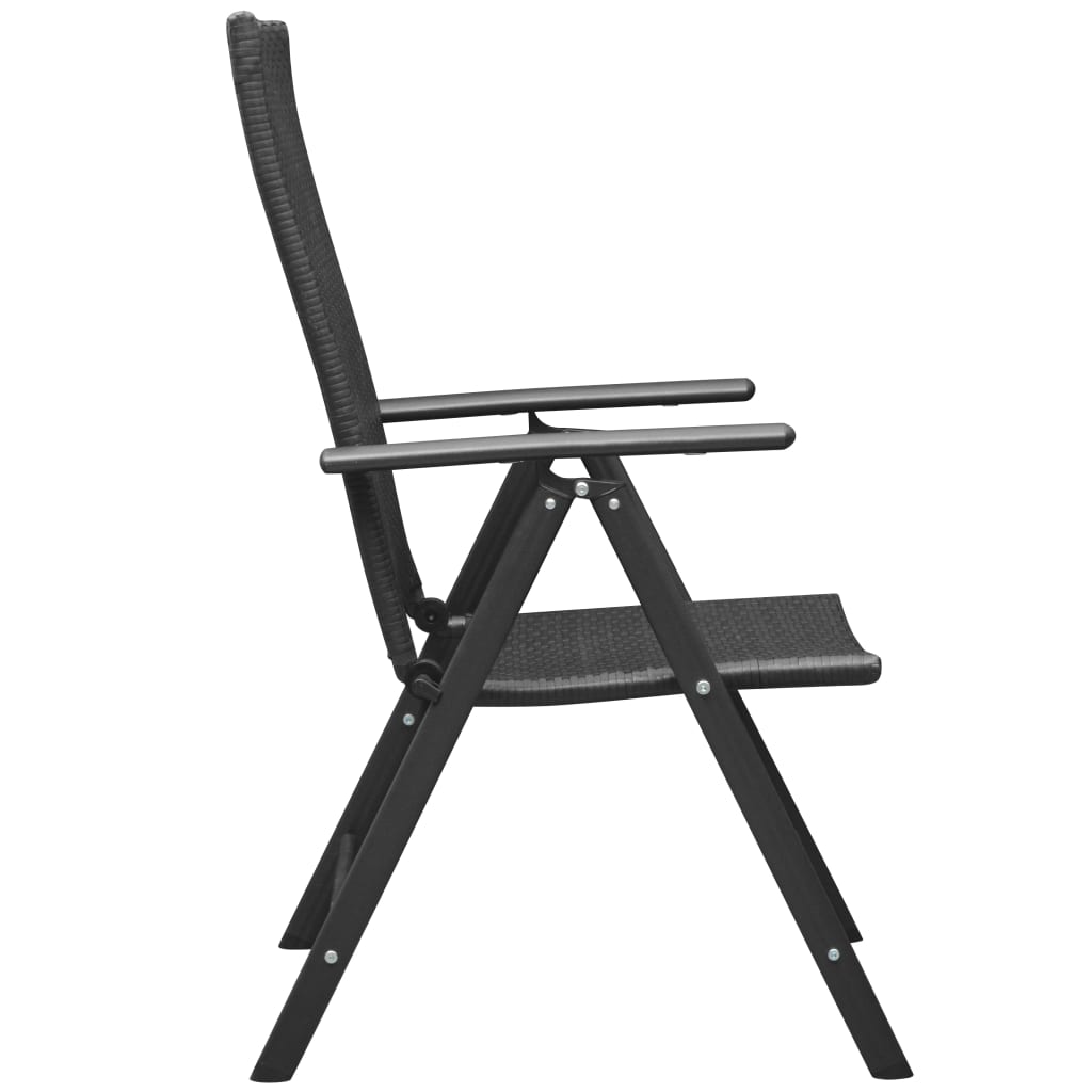 stabelbare havestole 2 stk. polyrattan sort
