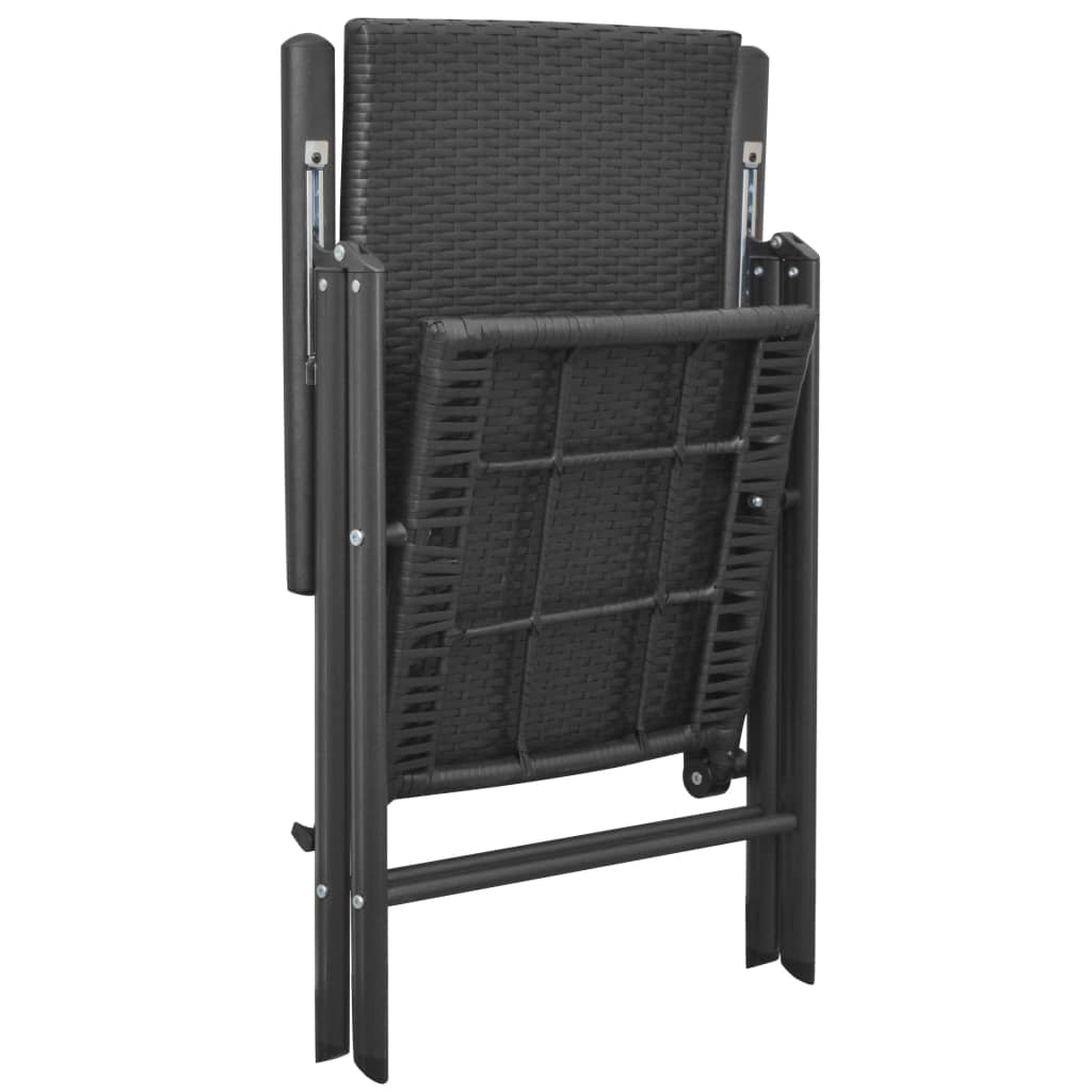 stabelbare havestole 2 stk. polyrattan sort