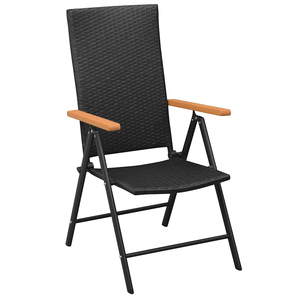 stabelbare havestole 2 stk. polyrattan sort