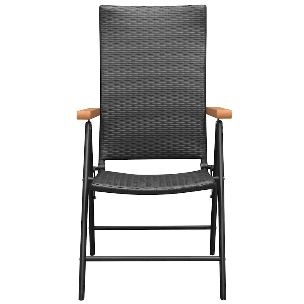 stabelbare havestole 2 stk. polyrattan sort