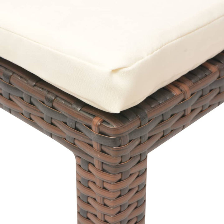 liggestol med hynde polyrattan brun