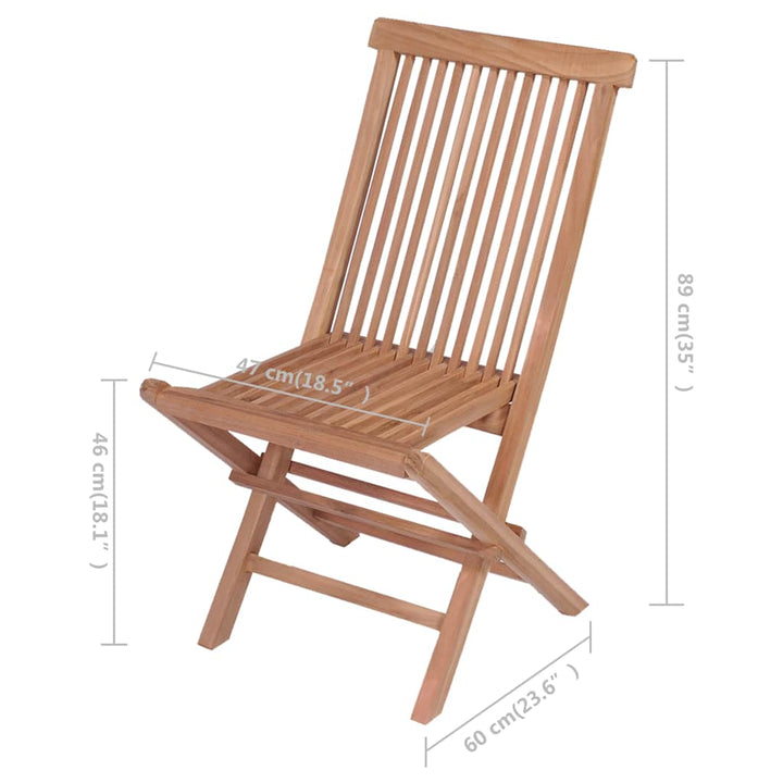 foldbare havestole 4 stk. massivt teaktræ