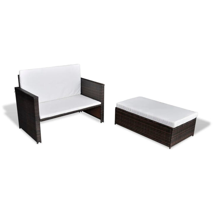 havesofa polyrattan brun