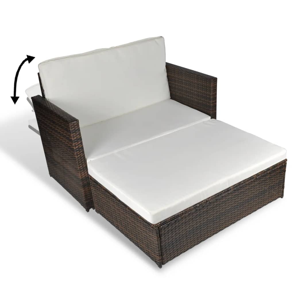 havesofa polyrattan brun