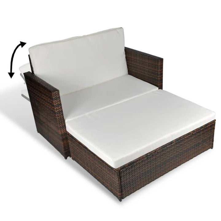 havesofa polyrattan brun