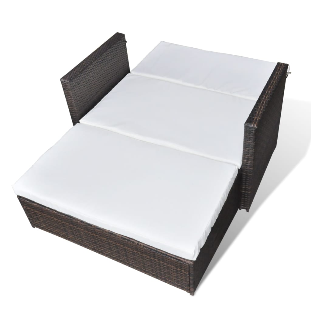 havesofa polyrattan brun