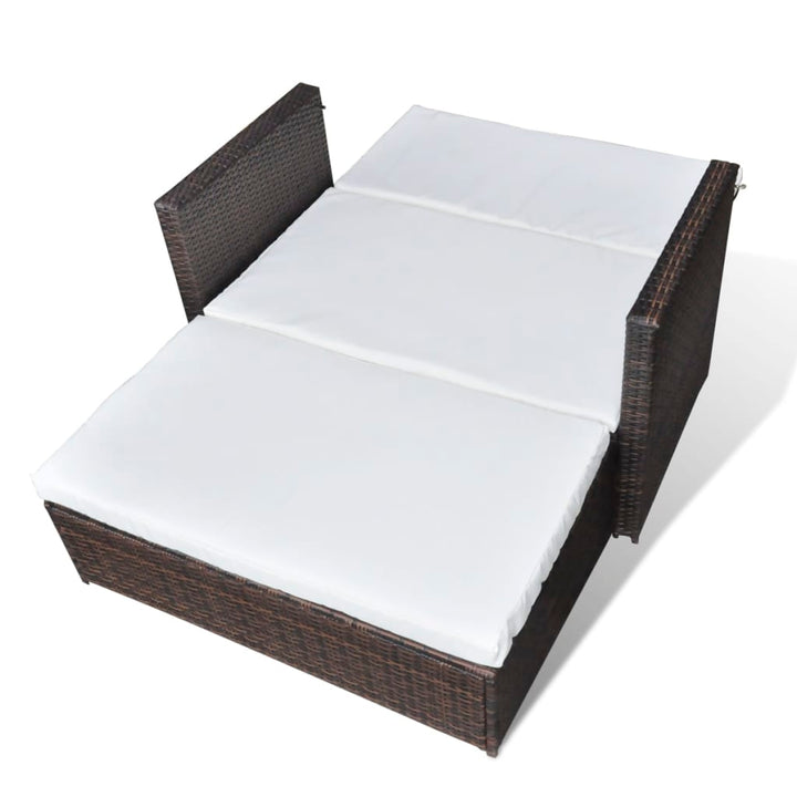 havesofa polyrattan brun