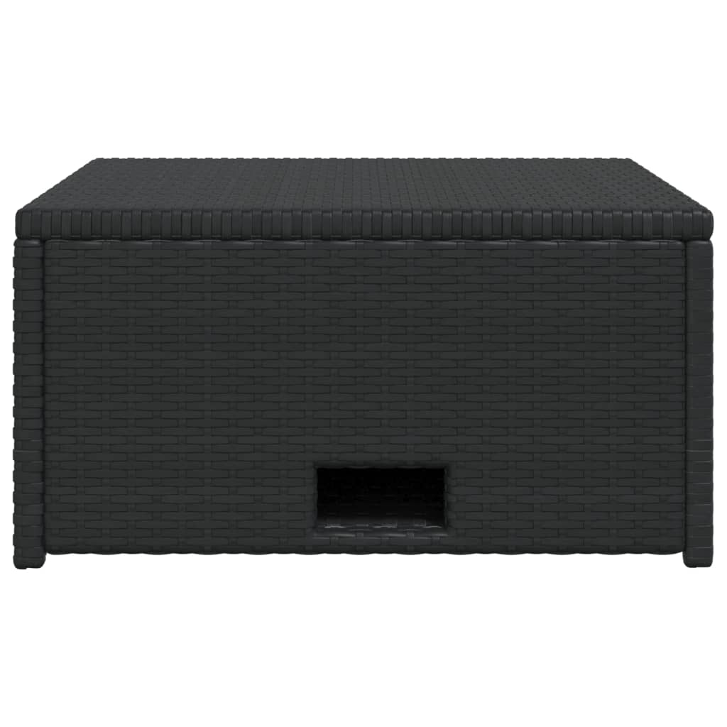 haveloungesæt 4 dele med hynder polyrattan sort