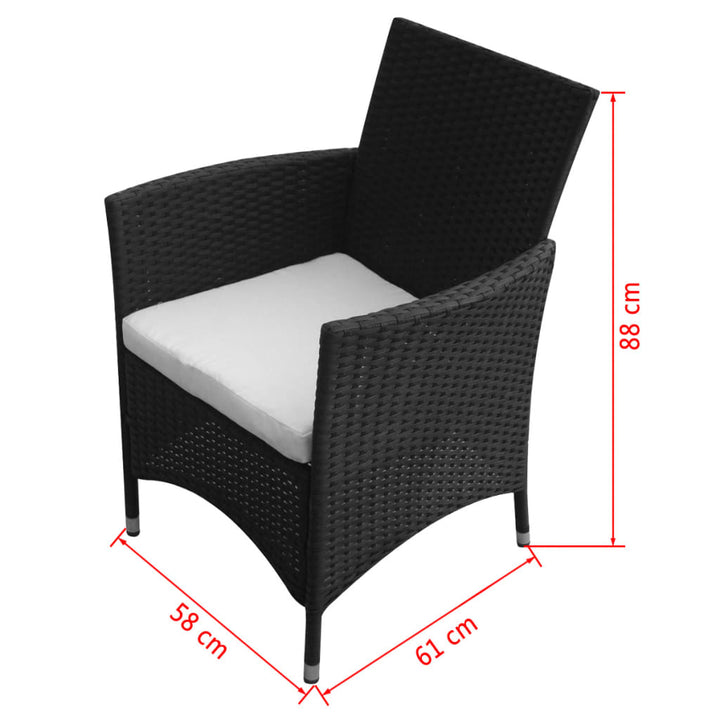 havestole 2 stk. polyrattan sort