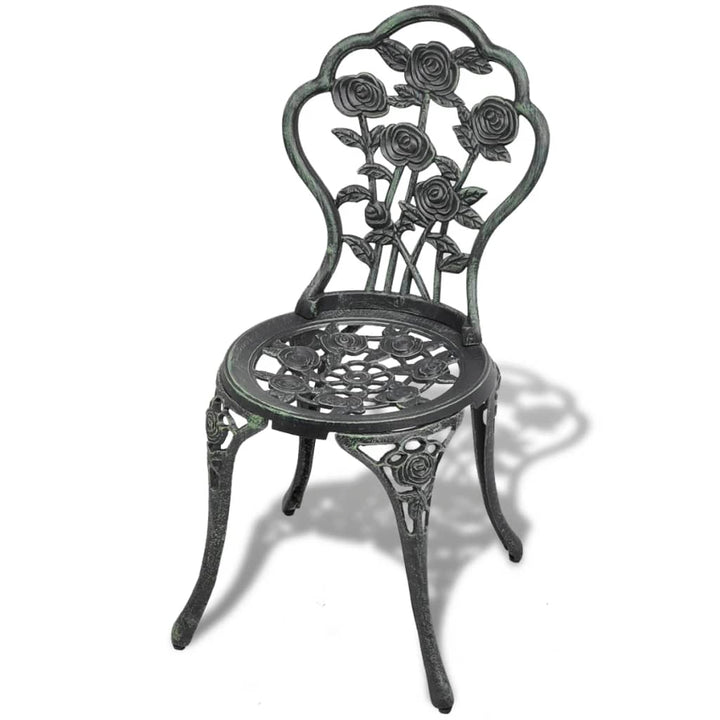 bistrostole 2 stk. støbt aluminium grøn