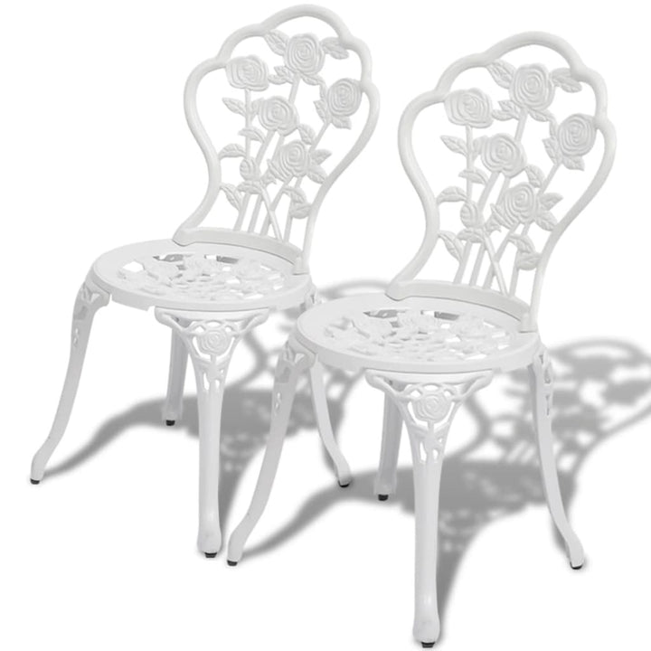 bistrostole 2 stk. støbt aluminium hvid