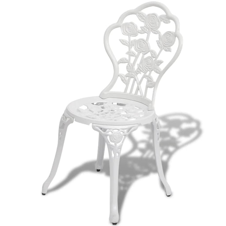 bistrostole 2 stk. støbt aluminium hvid