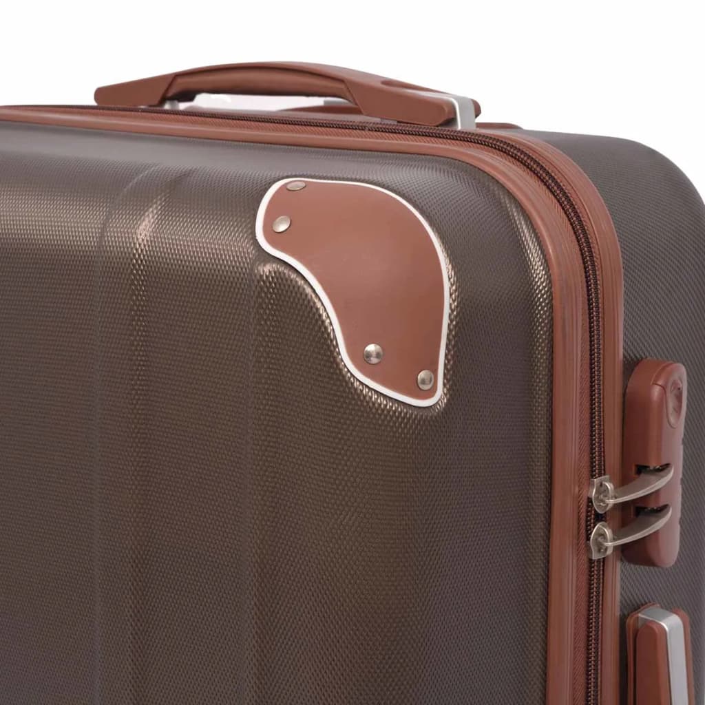 hardcase trolleysæt fire dele kaffefarvet